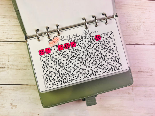Roll the Dice Savings Challenge | Mini Savings Challenge Trackers | Fits A6 or A7 Budget Binders