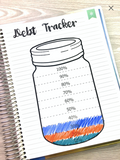 Debt Progress Tracker Stickers - Mason Jars - Multiple Options