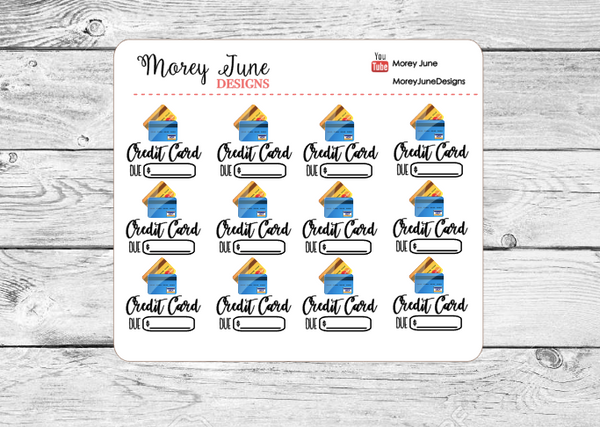 Credit Card Bill Due Icon Stickers