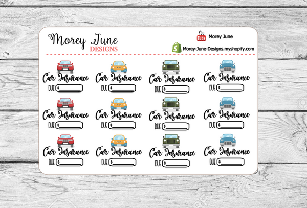 Car Insurance Bill Due Icon Stickers
