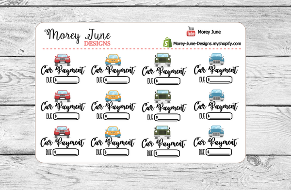 Car Payment Bill Due Icon Stickers
