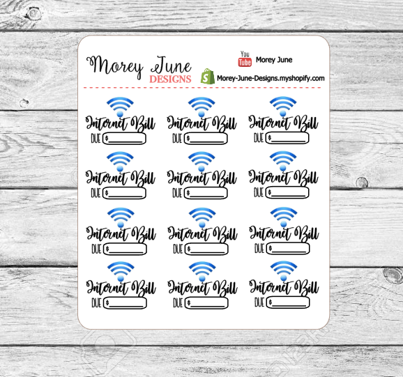 Internet Bill Due Icon Stickers