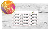 FOILED Electricity Bill Due Stickers - Choose your foil!