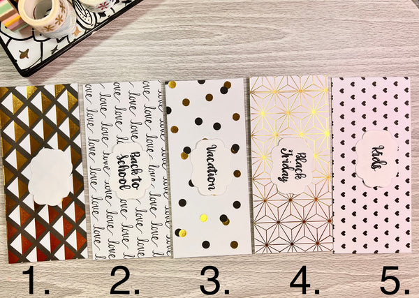 Customized Laminated Cash Envelope Set - Gold Foil 1