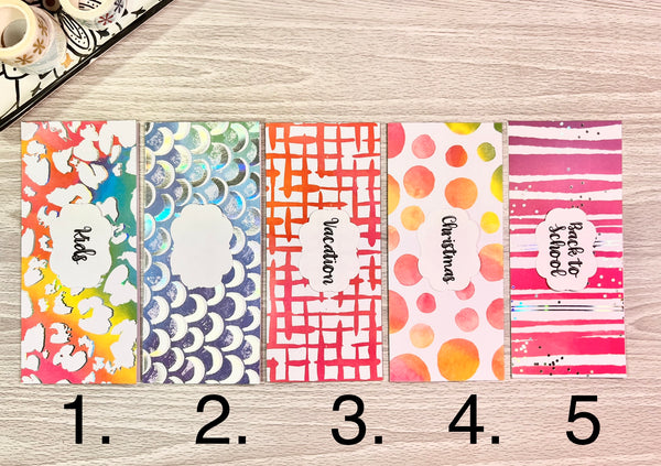 Customized Laminated Cash Envelope Set - Colorful Stripes 4
