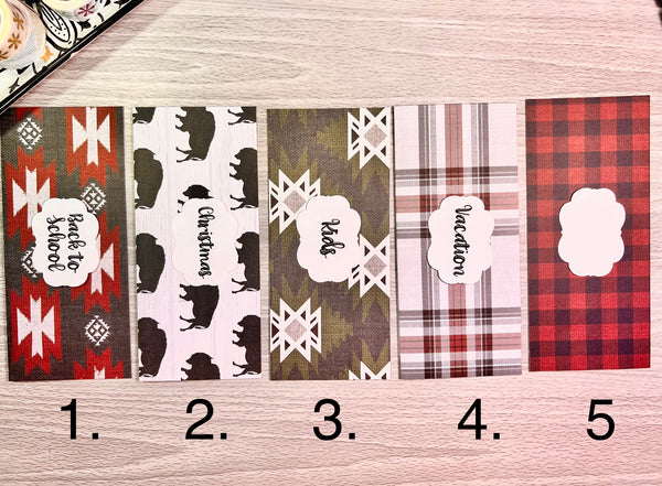 Customized Laminated Cash Envelope Set - Buffalo Plaid 1