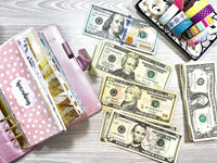 Customized Laminated Cash Envelope Set - Rose Gold & Green