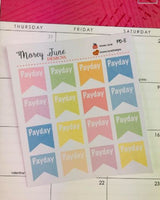 Pay Day Flag Planner Stickers - Multiple Options