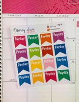 Pay Day Flag Planner Stickers - Multiple Options