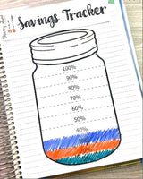 Savings Progress Tracker Stickers - Mason Jars - Multiple Options