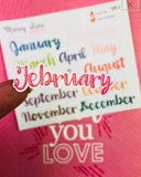 Script Month Header **Three Options**