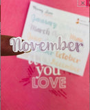 Script Month Header **Three Options**