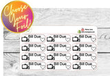 FOILED TV/Cable Bill Due Stickers - Choose your foil!