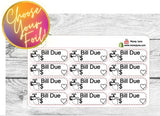 FOILED Water Bill Due Stickers - Choose your foil!