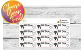 FOILED Internet Bill Due Stickers - Choose your foil!