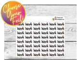 FOILED Work Script Stickers - Choose your foil!